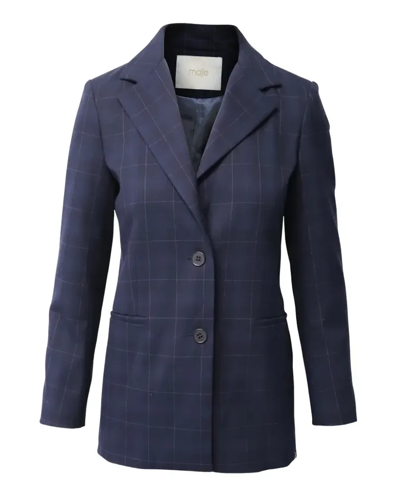 Maje plaid single-breasted blazer - Blau Blau