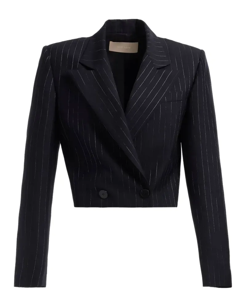 Elie Saab Cropped-Jacke mit Nadelstreifen - Schwarz Schwarz