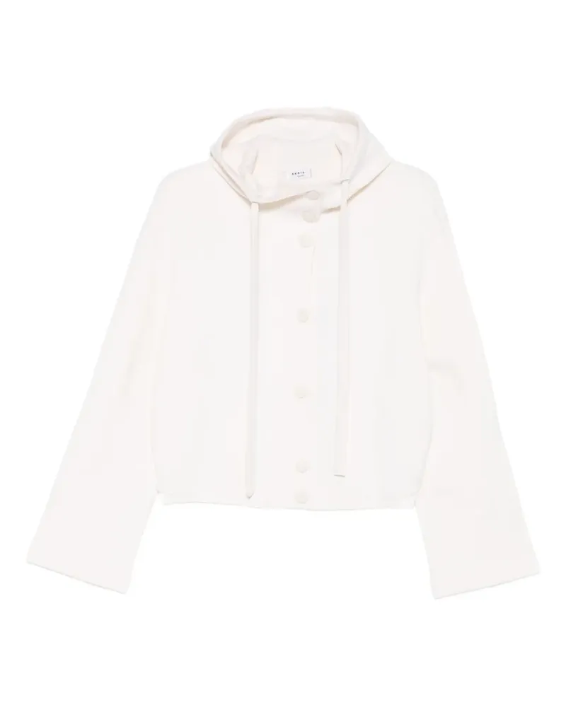 Akris Cardigan mit Kapuze - Weiß Weiß