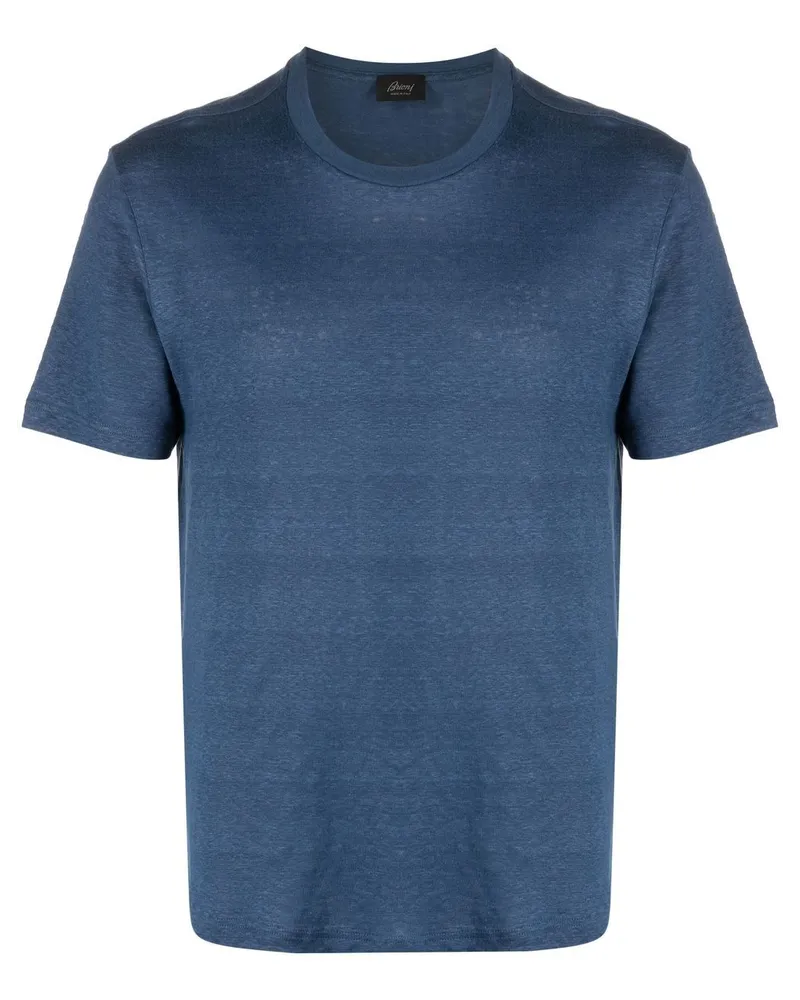 Brioni T-Shirt aus Leinen Blau