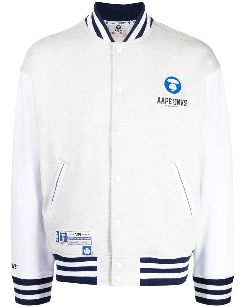 BAPE Bomberjacke mit Logo-Print - Weiß Weiß