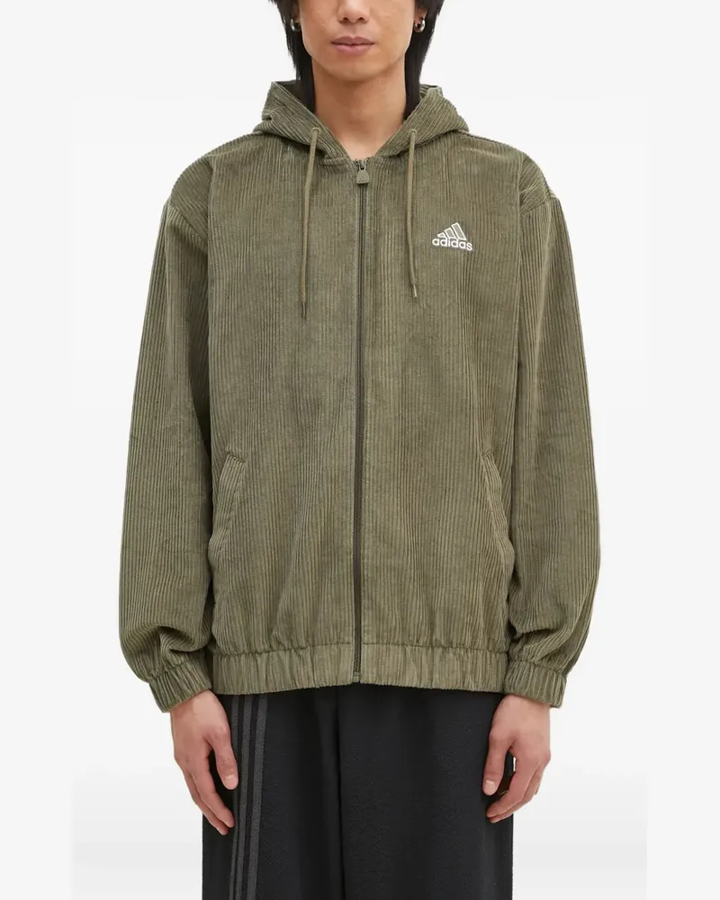 adidas Kapuzenjacke aus Cord - Grün Grün
