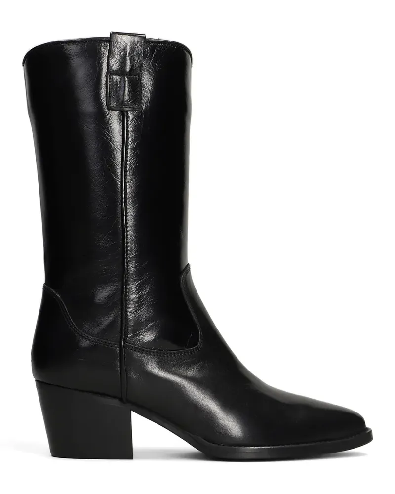 Julie Dee Texanische Stiefel mit Blockabsatz - Schwarz Schwarz