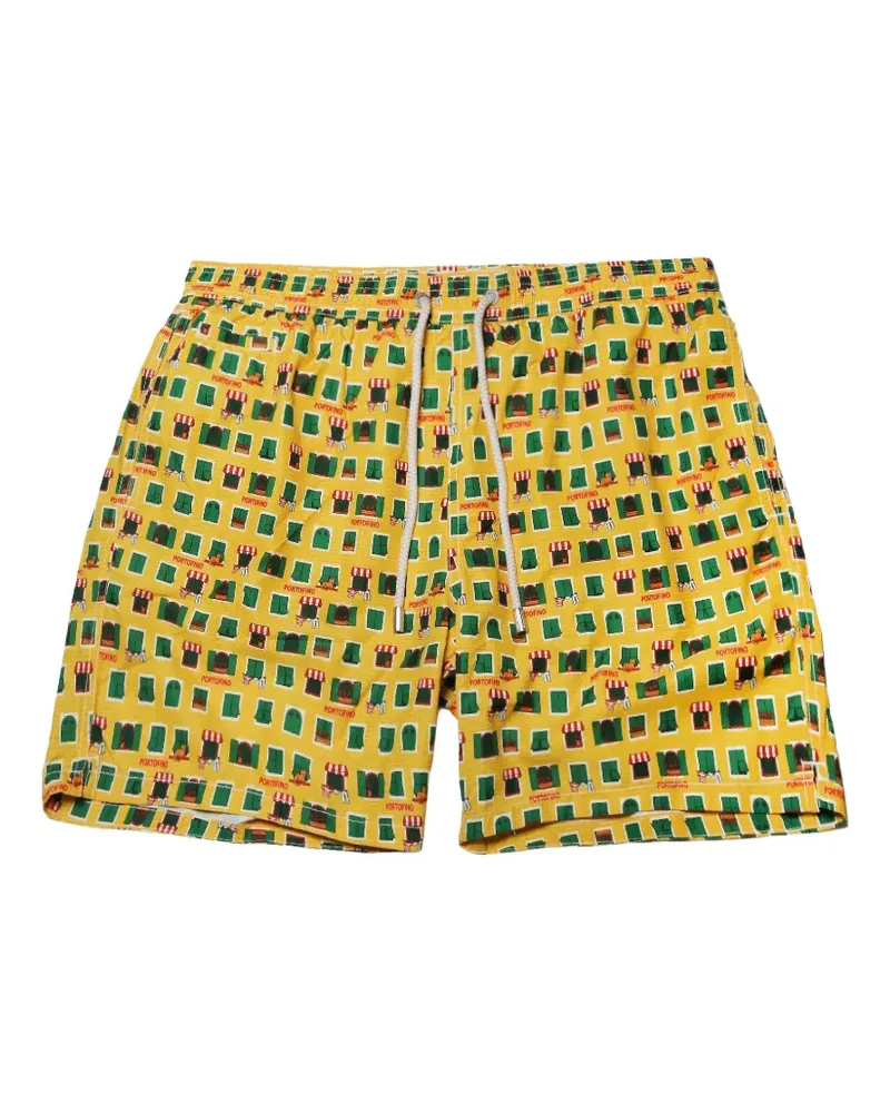 MC2 Saint Barth graphic-print drawstring swim shorts - Gelb Gelb