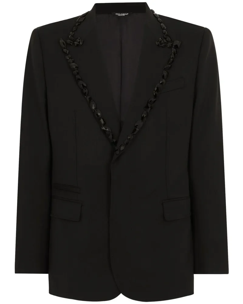 Dolce & Gabbana Sakko mit Strassverzierung - Schwarz Schwarz