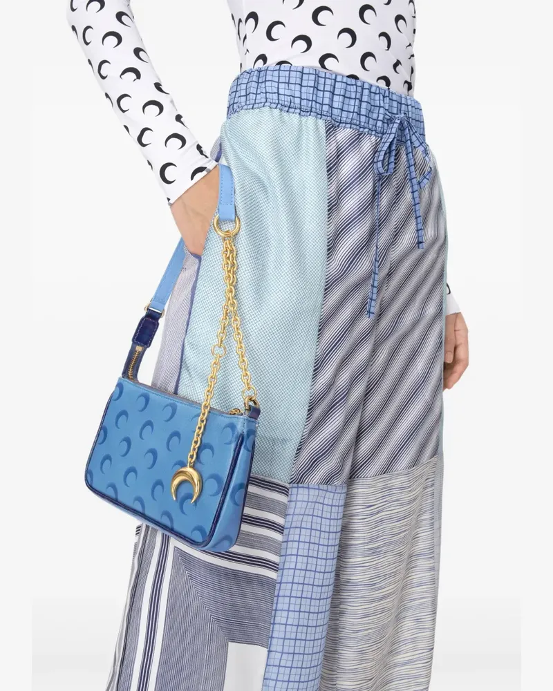 Marine Serre Schultertasche mit Print - Blau Blau