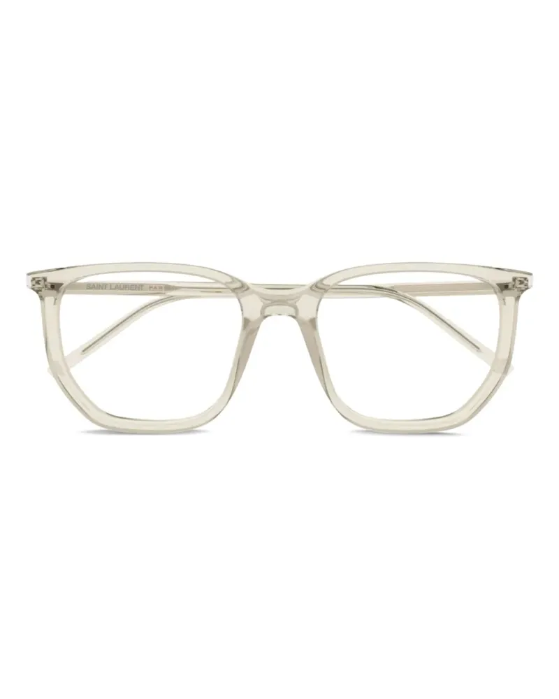 Saint Laurent Brille mit eckigem Gestell - Nude Nude