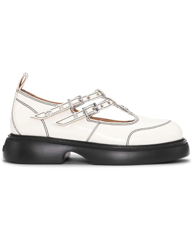 Ganni Loafer mit Logo-Schild - Weiß Weiß