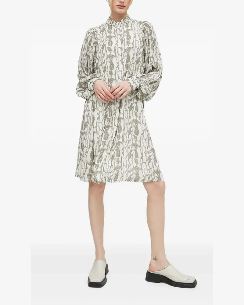 BRUUNS BAZAAR Barbarea BBPhilina Midikleid mit Schlangen-Print - Nude Nude