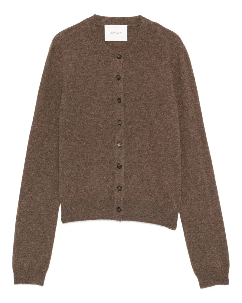 Lisa Yang Karia Cardigan mit Knopfverschluss - Braun Braun