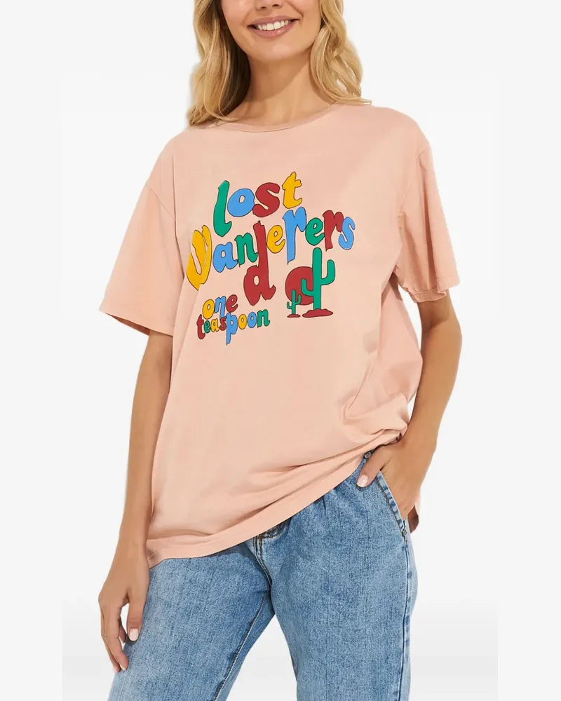 One Teaspoon round-neck printed T-shirt - Rosa Rosa