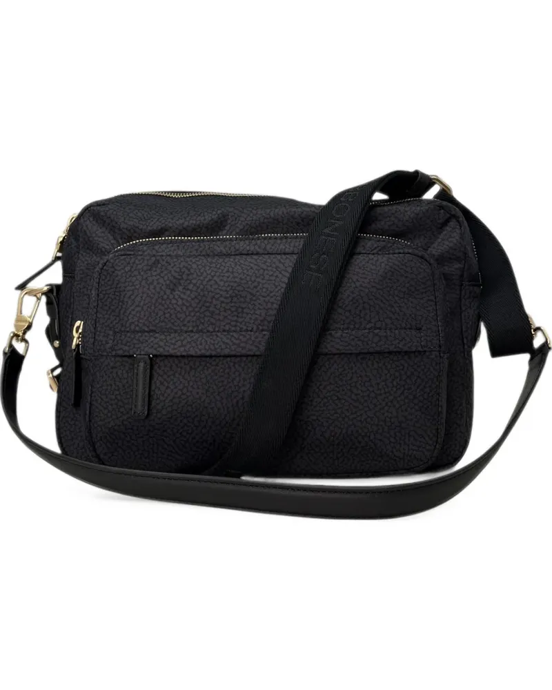 Borbonese Op Occhi Di Pernice Schultertasche - Schwarz Schwarz