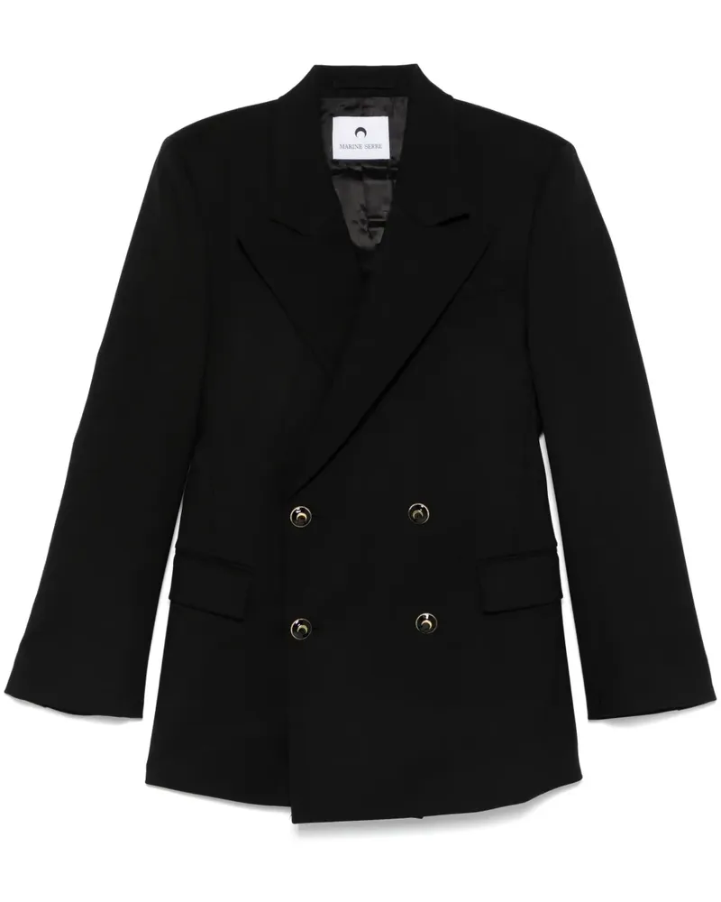 Marine Serre Twill-Sakko - Schwarz Schwarz