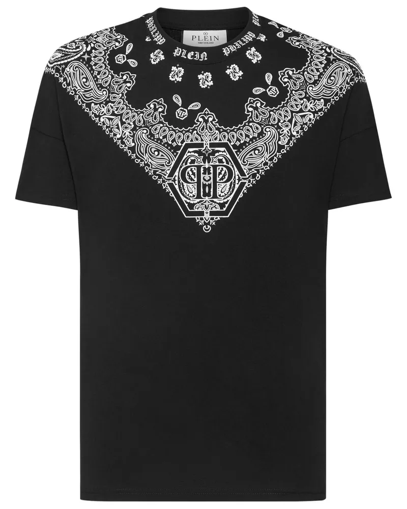 Philipp Plein Paisley Bandana T-Shirt - Schwarz Schwarz