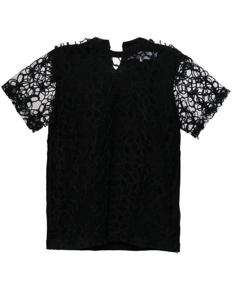 Comme des Garçons T-Shirt mit Spitzendetail - Schwarz Schwarz