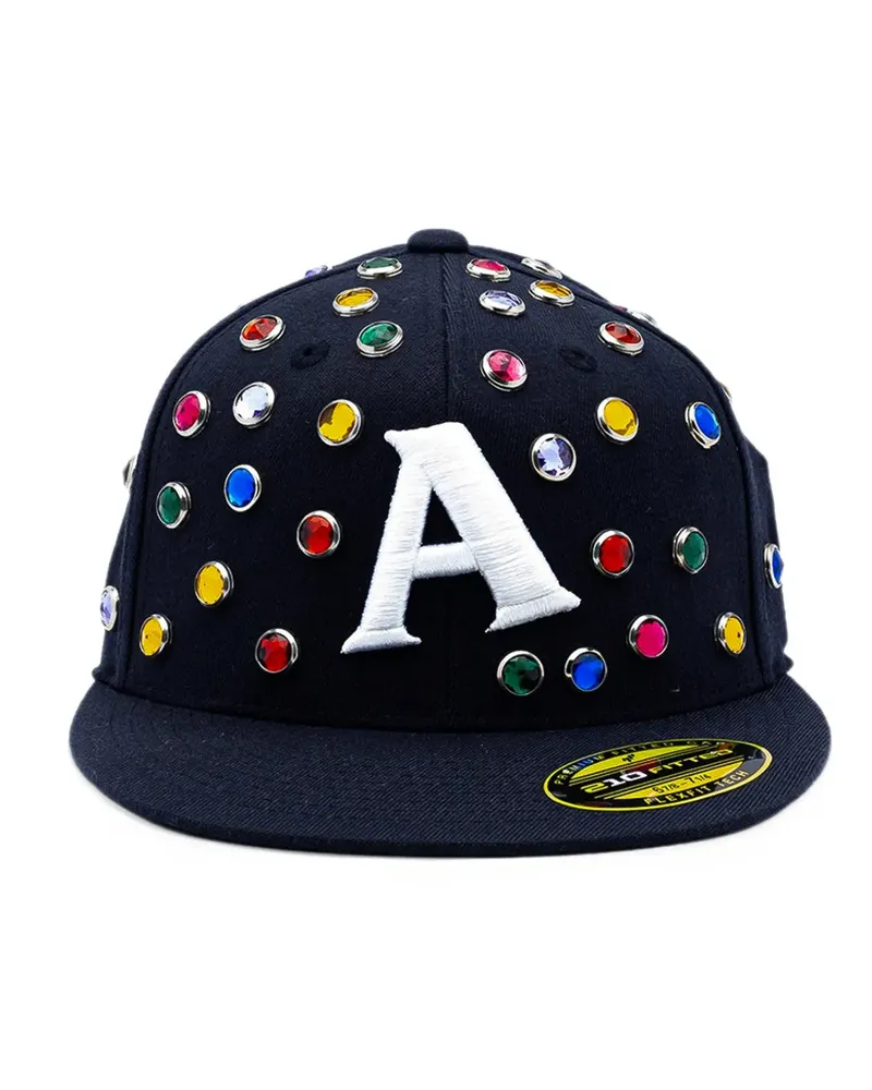 Anti Social Social Club crystal-embellished logo-patch cap - Blau Blau