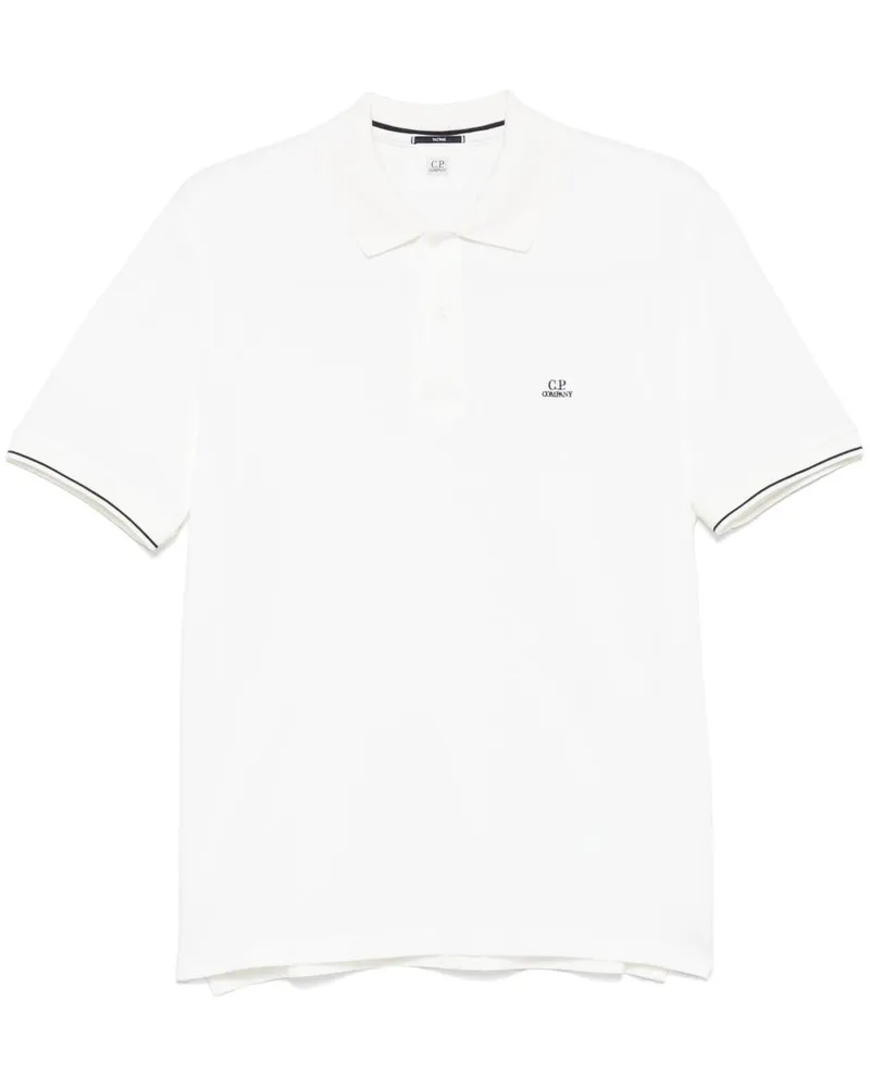 C.P. Company Poloshirt mit Logo-Patch - Weiß Weiß