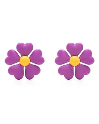 Moschino Ohrclips mit Blume Violett