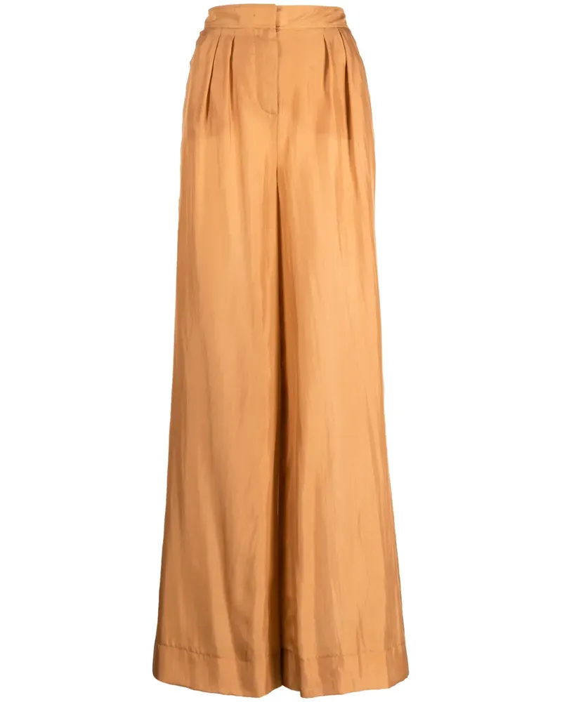 Alberta Ferretti Palazzohose aus Seide - Braun Braun