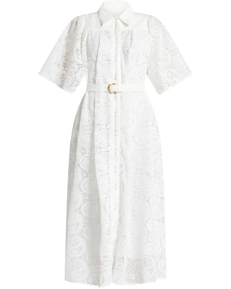 Aje. Midikleid mit Spitzendetail - Weiß Weiß