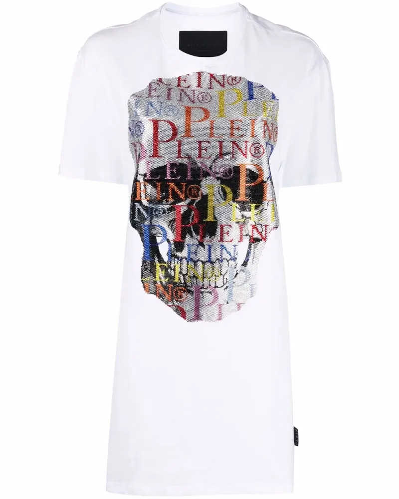 Philipp Plein Kleid mit Strass - Weiß Weiß