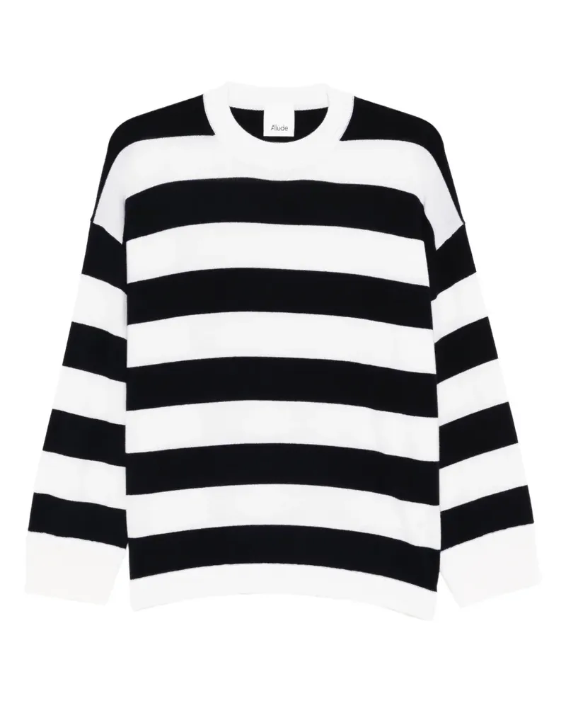 ALLUDE striped-pattern sweater - Weiß Weiß