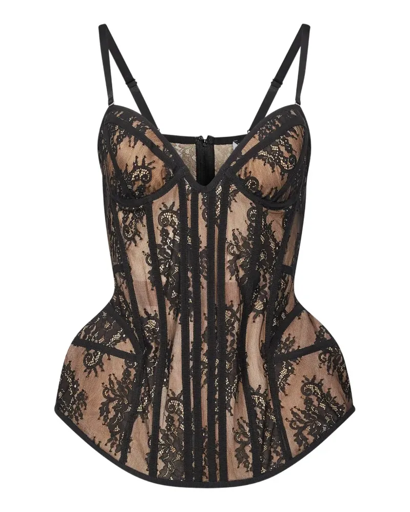 Giuseppe di Morabito lace-panelled peplum top - Schwarz Schwarz