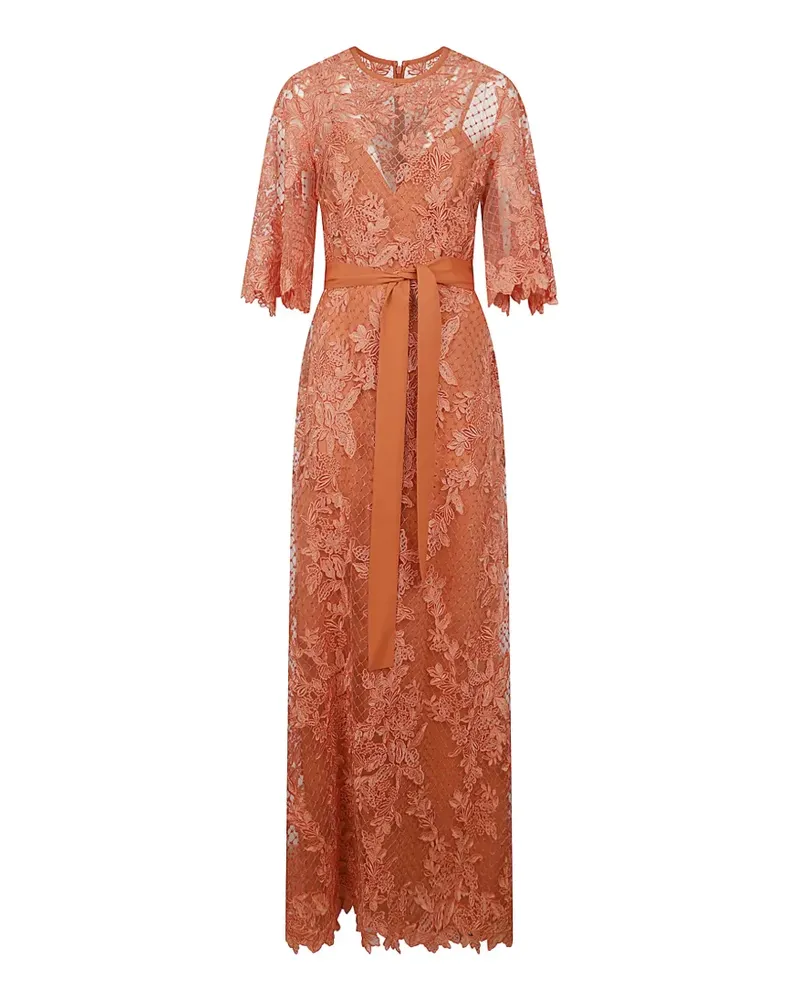 Elie Saab Kleid mit Spitzenschleife - Orange Orange