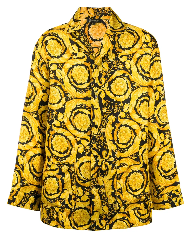 Versace Pyjama-Oberteil mit "Barroco"-Print - Gelb Gelb