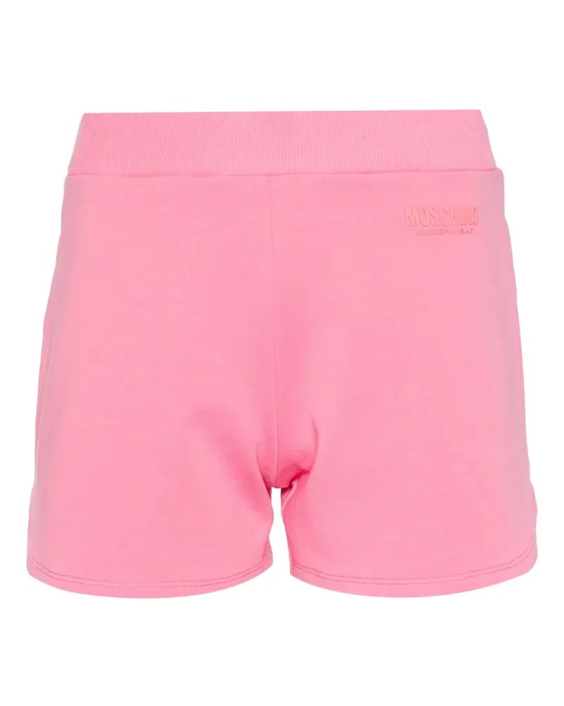 Moschino Jersey-Shorts mit Logo-Applikation - Rosa Rosa