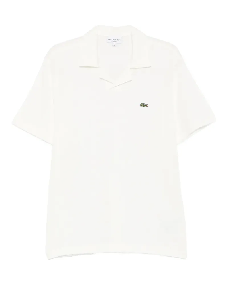 Lacoste logo-patch open-collar polo shirt - Weiß Weiß