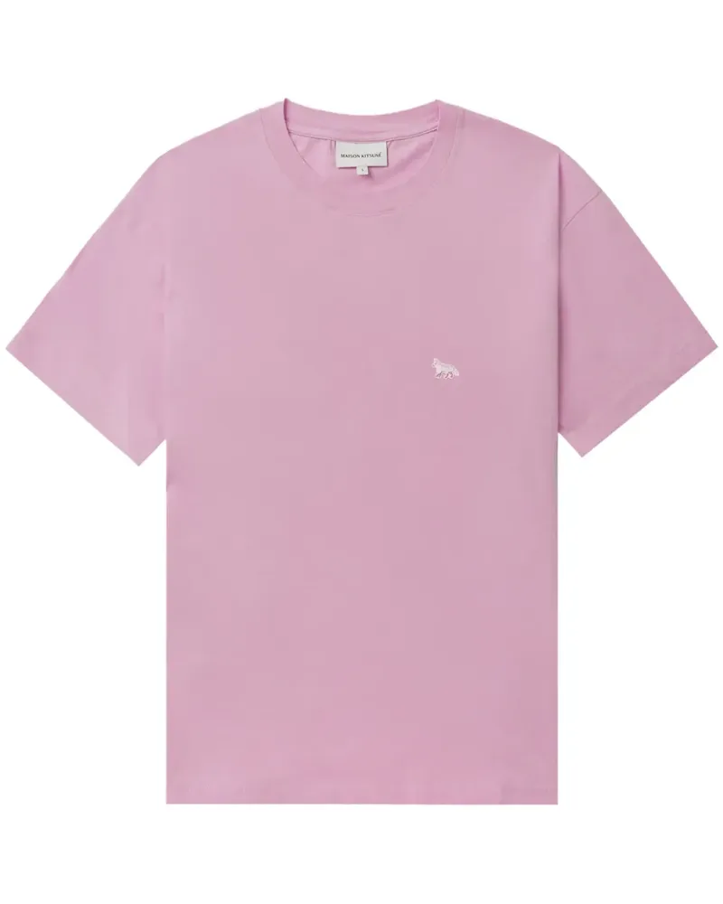 Kitsuné T-Shirt mit Logo-Applikation - Rosa Rosa