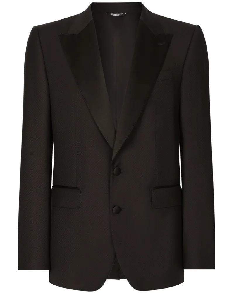 Dolce & Gabbana Zweiteiliger Anzug mit Kontrastrevers - Schwarz Schwarz