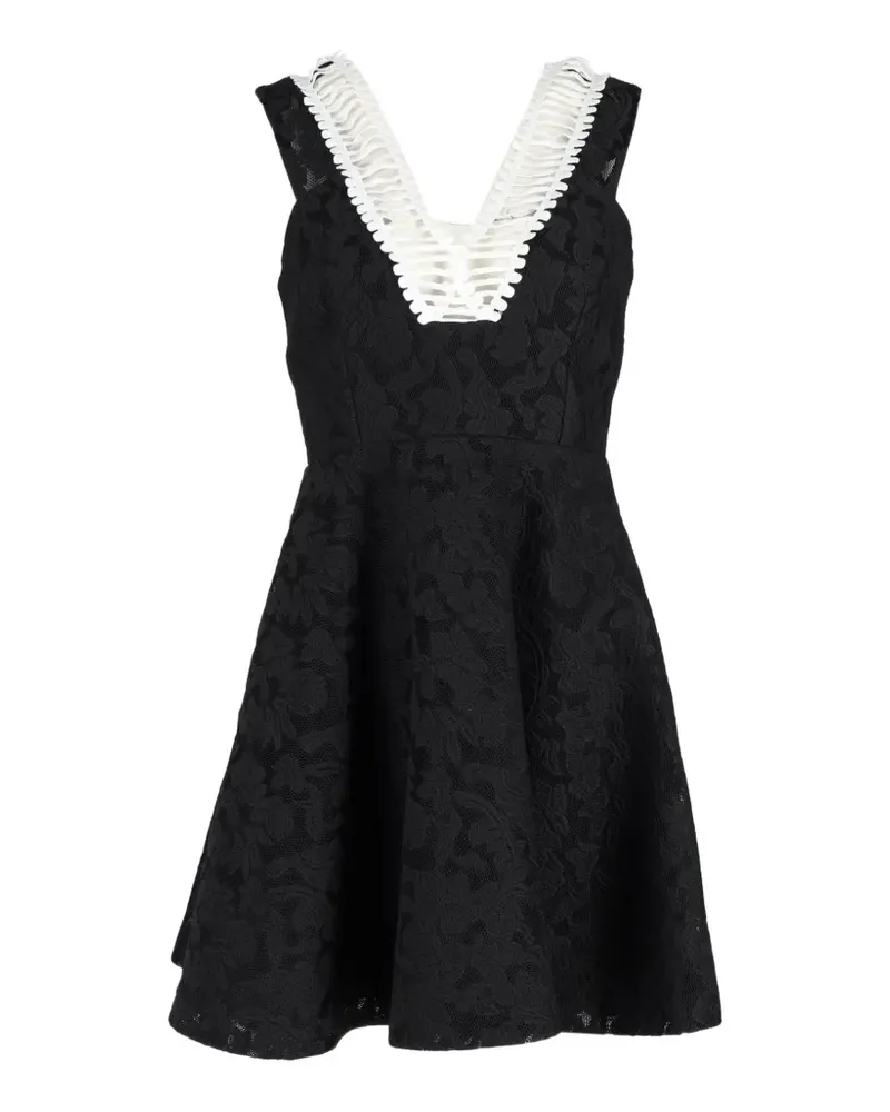 Sandro rhythm pleated embroidered mesh dress - Schwarz Schwarz