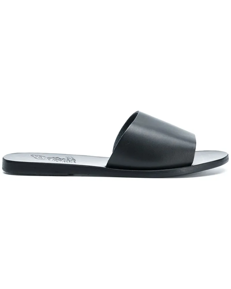 Ancient Greek Sandals Flache 'Taygete' Pantoletten - Schwarz Schwarz