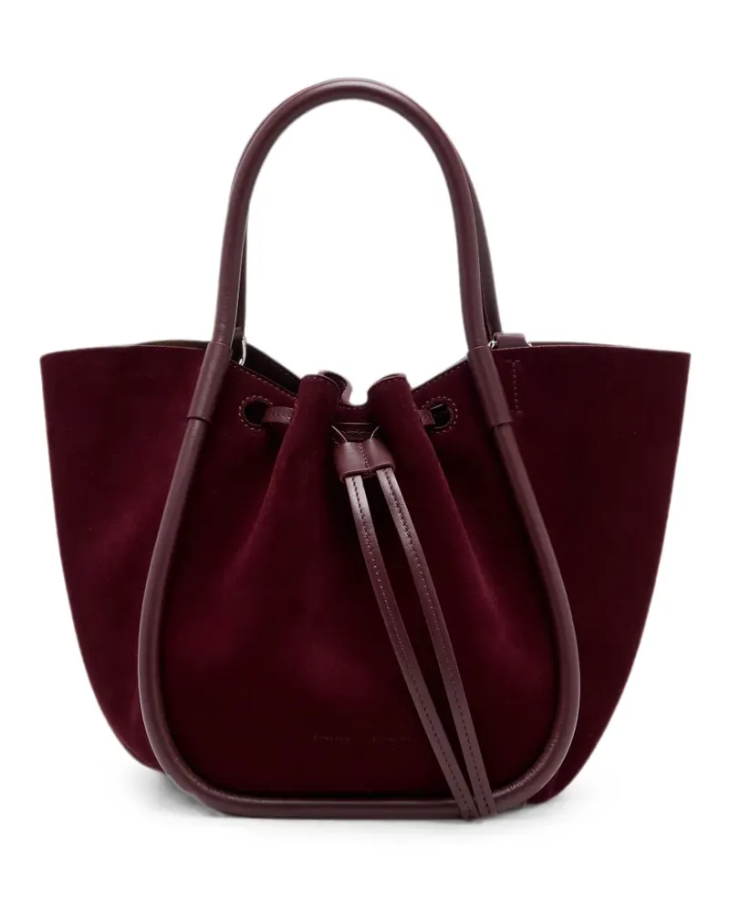 Proenza Schouler Kleine Ruched Tote Bag aus weichem Wildleder - Rot Rot