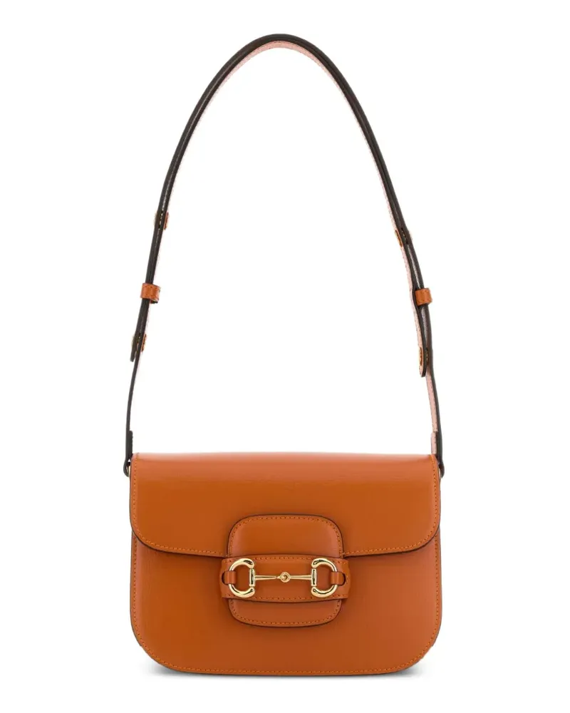 Gucci small horsebit 1955 leather shoulder bag - Orange Orange