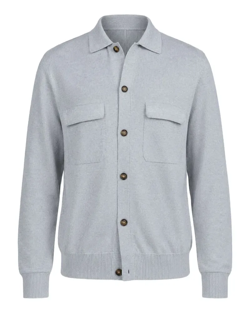 Eleventy button-up chest-pocket shirt - Grau Grau