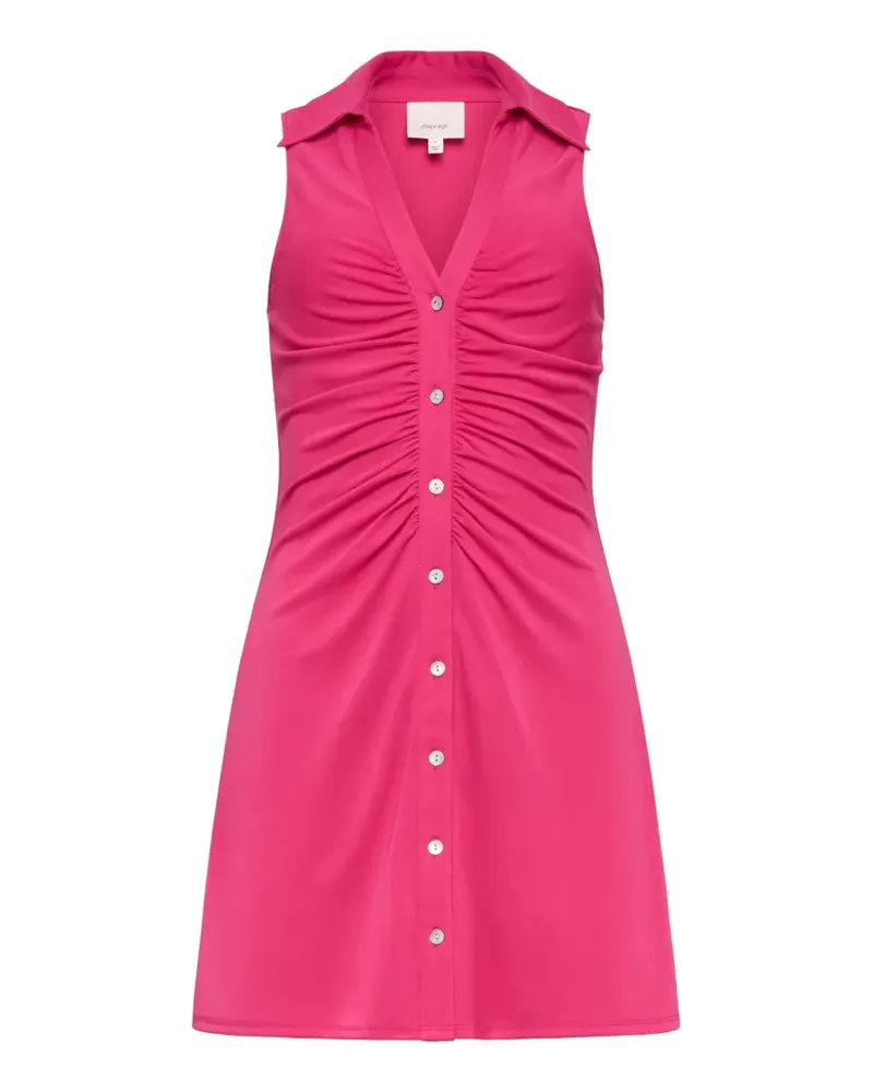 Cinq à Sept Gerafftes Melinda Kleid mit Knöpfen - Rosa Rosa