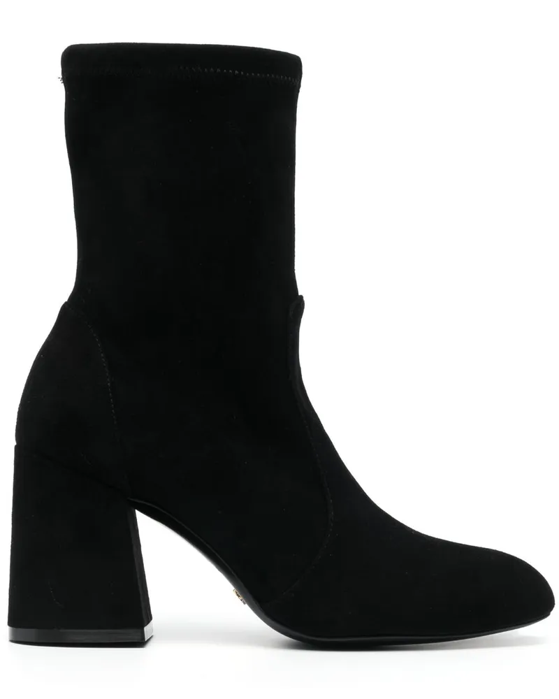 Stuart Weitzman Halbhohe Wildlederstiefel - Schwarz Schwarz