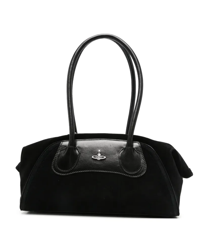 Vivienne Westwood Schultertasche mit Orb-Schild - Schwarz Schwarz