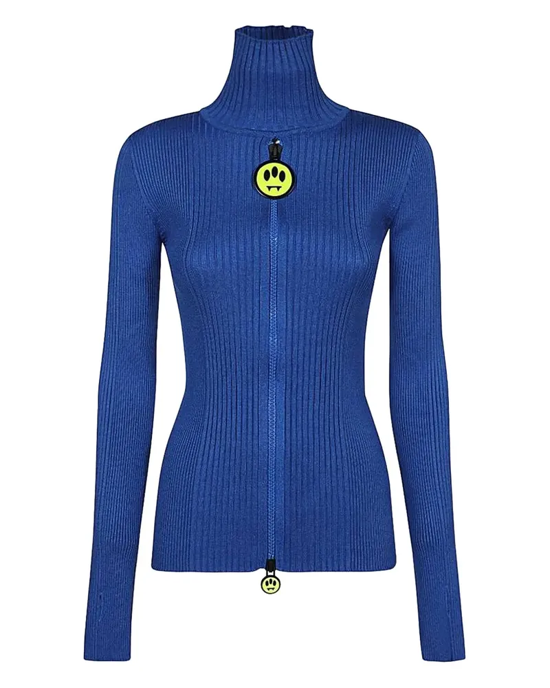 BARROW ribbed high-neck zip-front cardigan - Blau Blau
