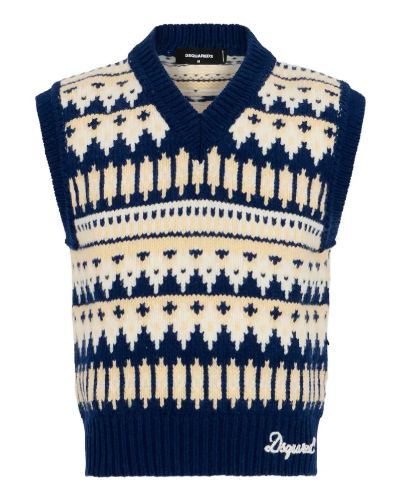 Dsquared2 Hybrid Weste aus Jacquard - Blau Blau