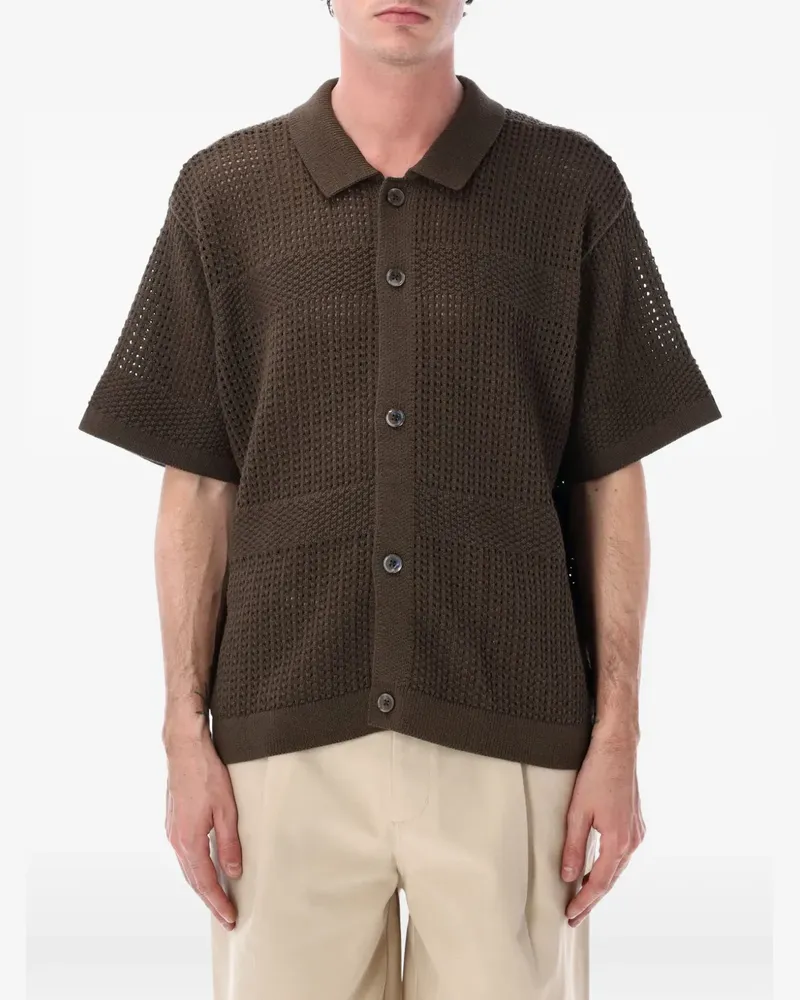 Obey Zach waffle knit shirt - Braun Braun