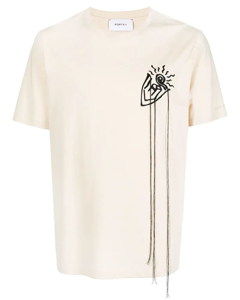 Ports V T-Shirt mit grafischem Print - Weiß Weiß