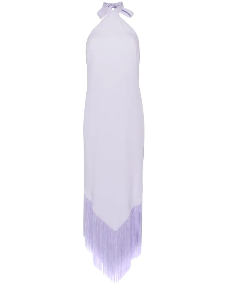 Taller Marmo Neckholder-Kleid mit Fransen - Violett Violett