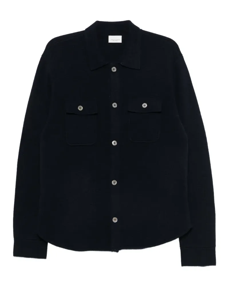 Profuomo Cardigan mit Knopfleiste - Blau Blau