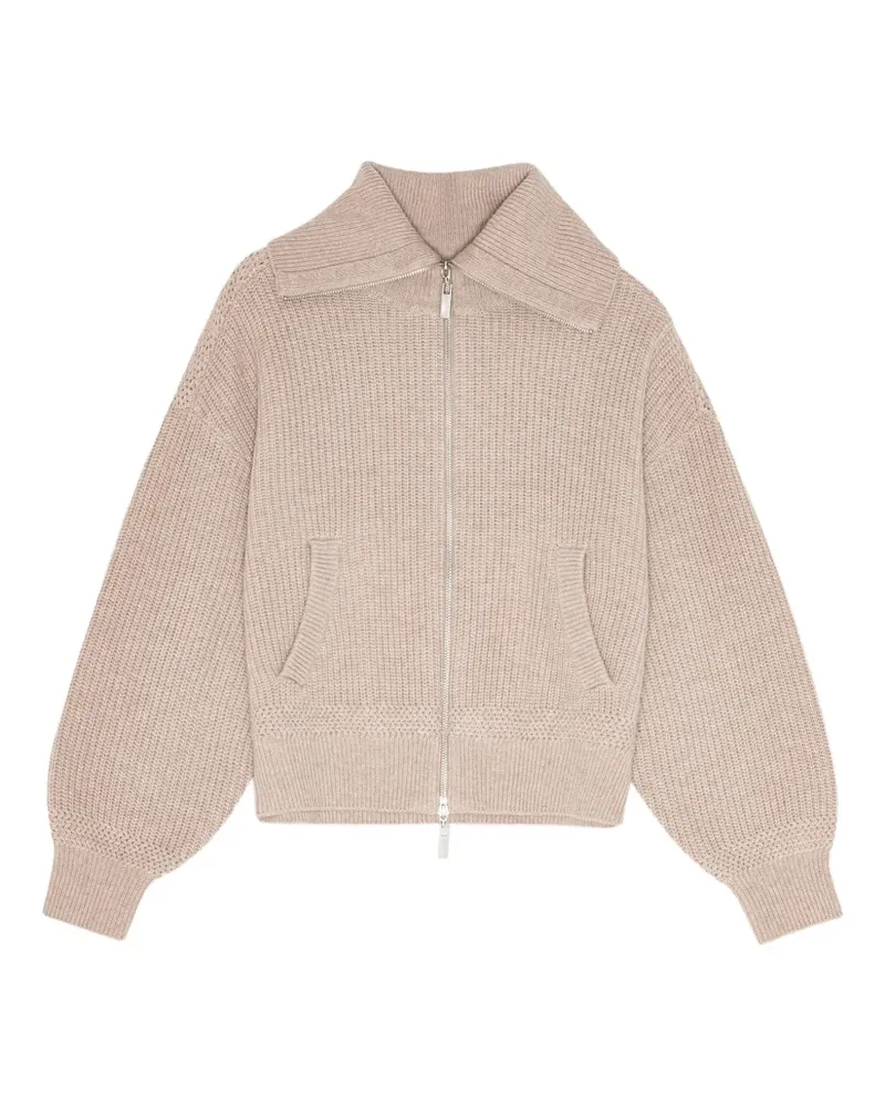 REMAIN Gerippter Cardigan mit Reißverschluss - Nude Nude