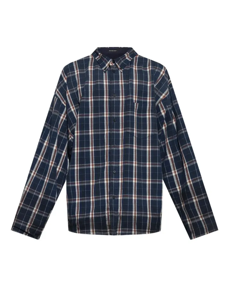 Balenciaga Wendbarer Hemd mit Karo - Blau Blau