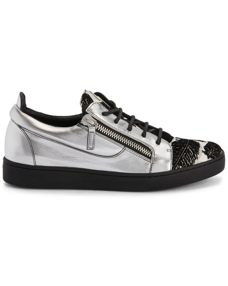 Giuseppe Zanotti Frankie Sneakers mit Blattstickerei - Silber Silber